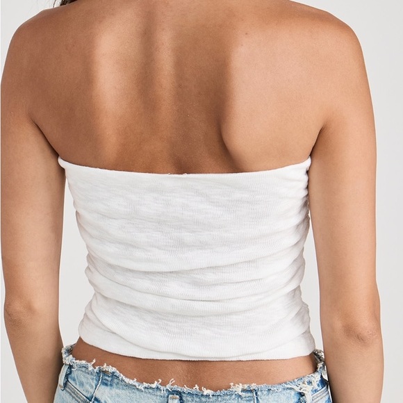 Free People White Ribbed Strapless Boulevard Tube Top Size Large - Picture 2 of 9